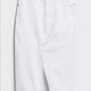 WHITE DENIM FRONT SLIT MIDI PENCIL SKIRT 20 TALL BANANA REPUBLIC NEW WITH TAGS
